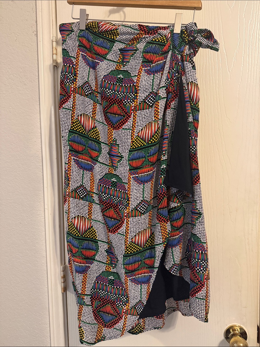 80s Bold Multicolor Wrap Skirt